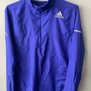 adidas Bright Blue Half-Zip Pullover Windbreaker